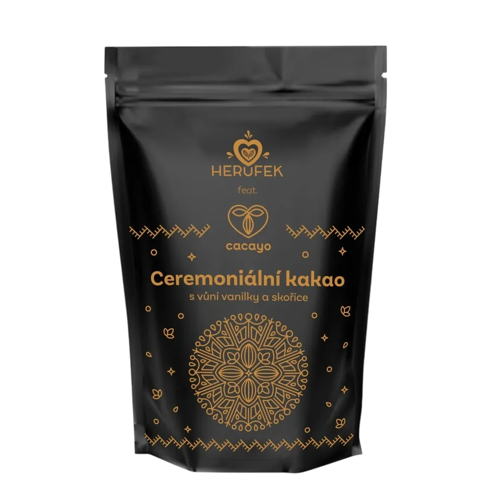 [350] Herůfek - Ceremoniální kakao s vůní vanilky a skořice 100% BIO 200g