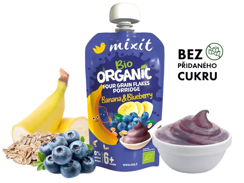 [1597677805604230] Mixit - BIO kapsička - Banán a borůvka 110g