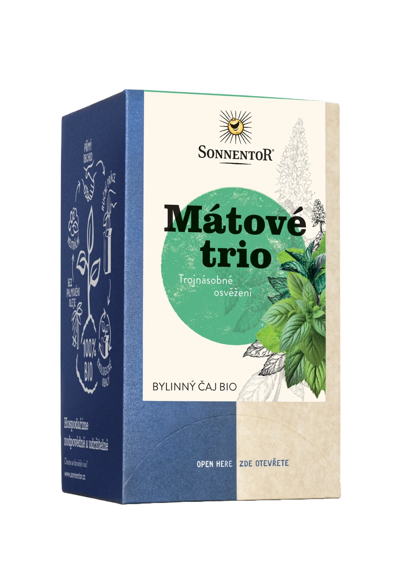[02321] Sonnentor - Mátové trio bio 21,6 g porc. dvoukomorový
