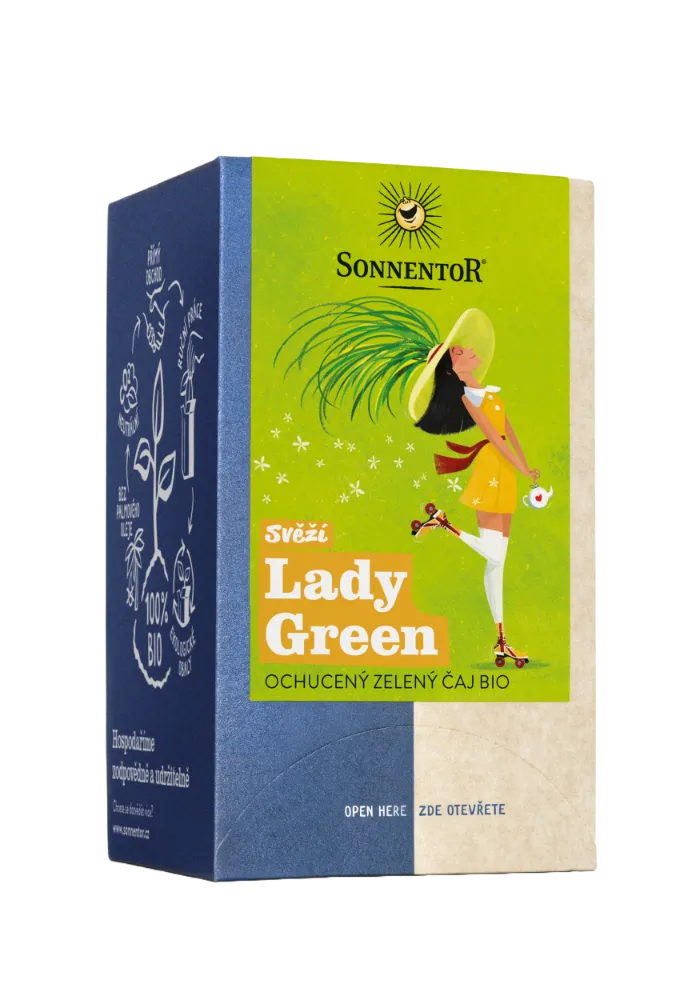 [02320] Sonnentor - Svěží Lady Green bio, ochucený zelený čaj 21,6g