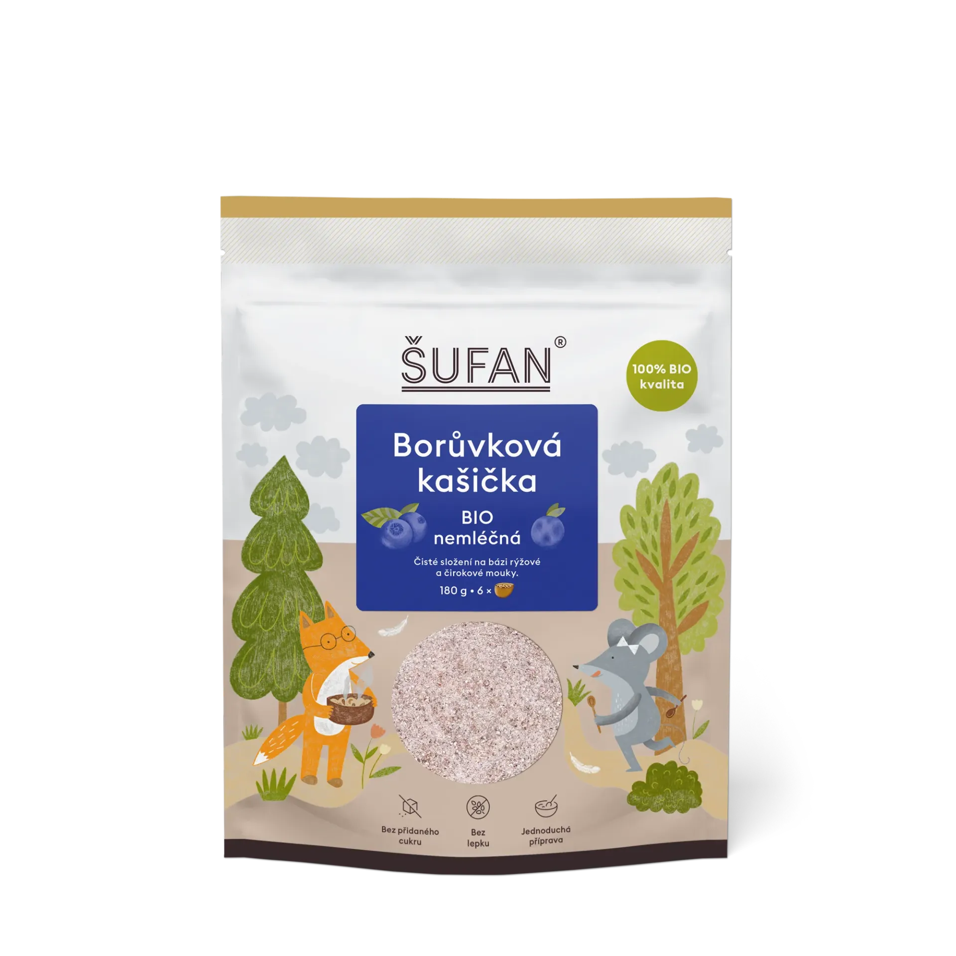 Šufan - Borůvková kašička BIO nemléčná  180 g