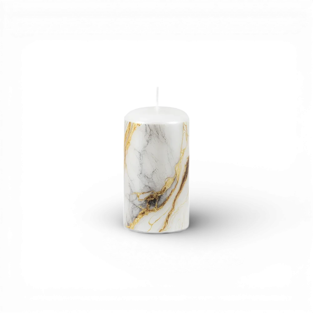 [1457861480810080] Unipar - Svíčka Marble White 60x110mm