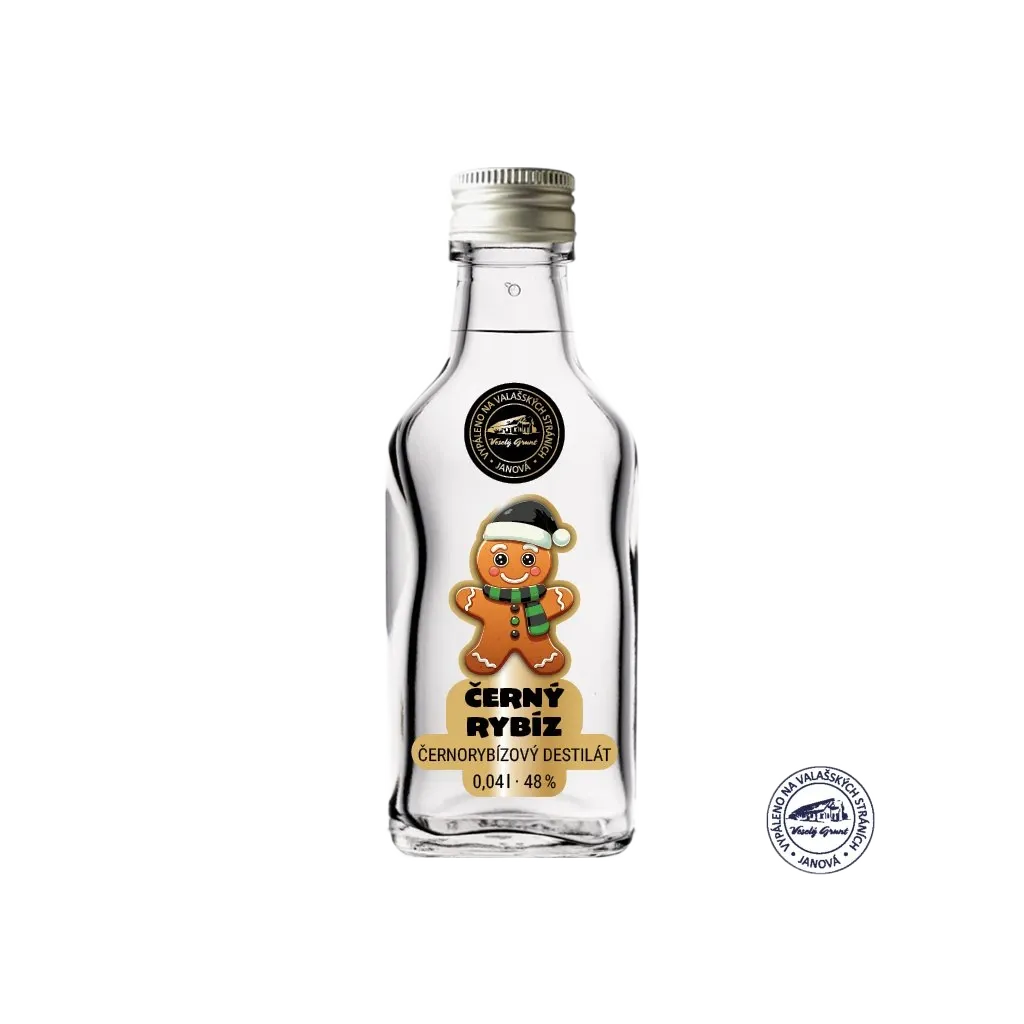 [20026] Veselý Grunt - Černorybízový destilát sváteční 48%  0,04l