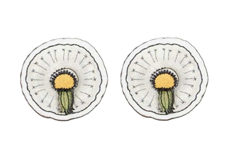 [1393802445225000] BeWooden - Dřevěné náušnice pampeliška