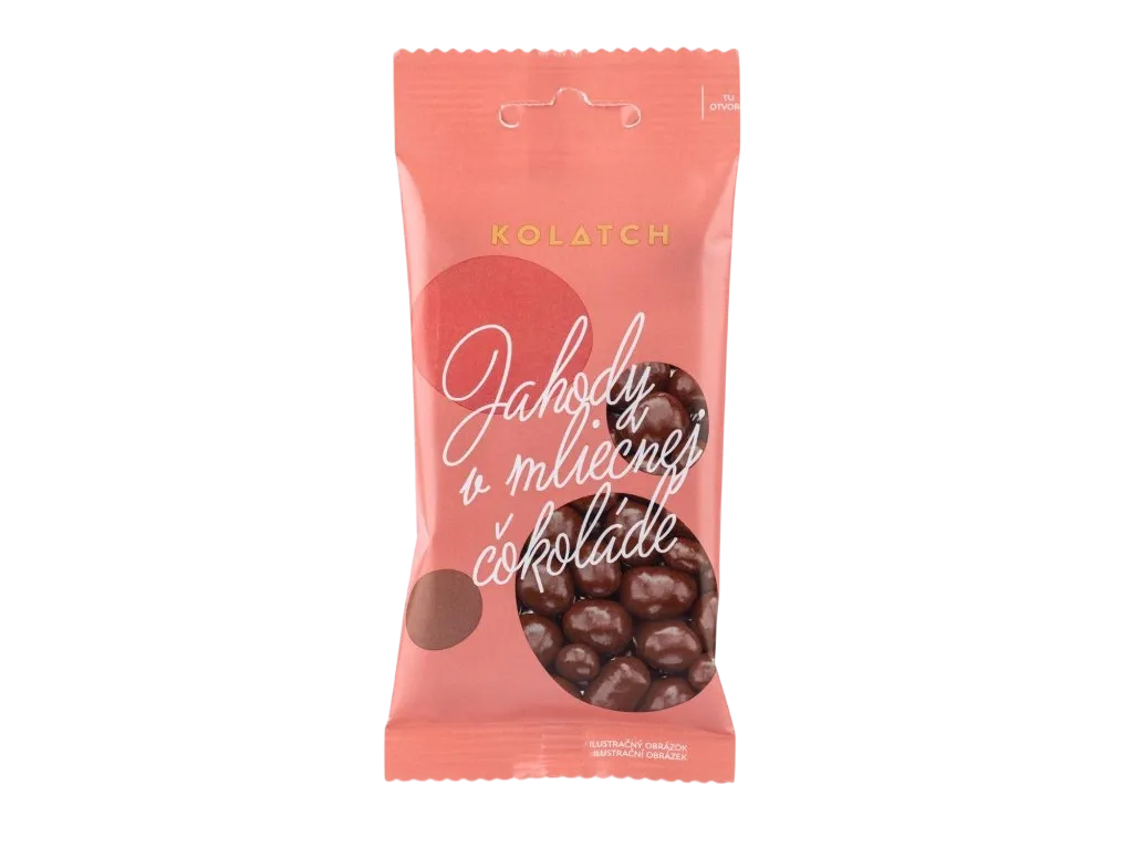 Kolatch - Dražé jahody v mléčné čokoládě 35g