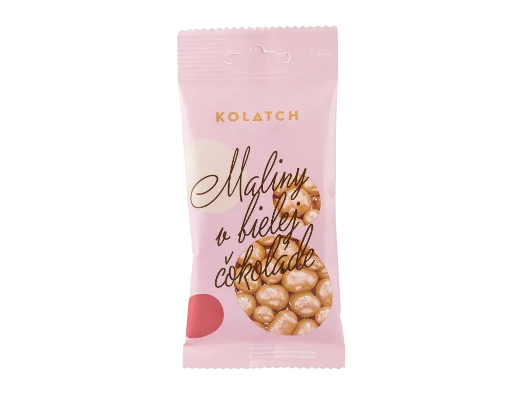 Kolatch - Dražé maliny v bílé čokoládě 35g