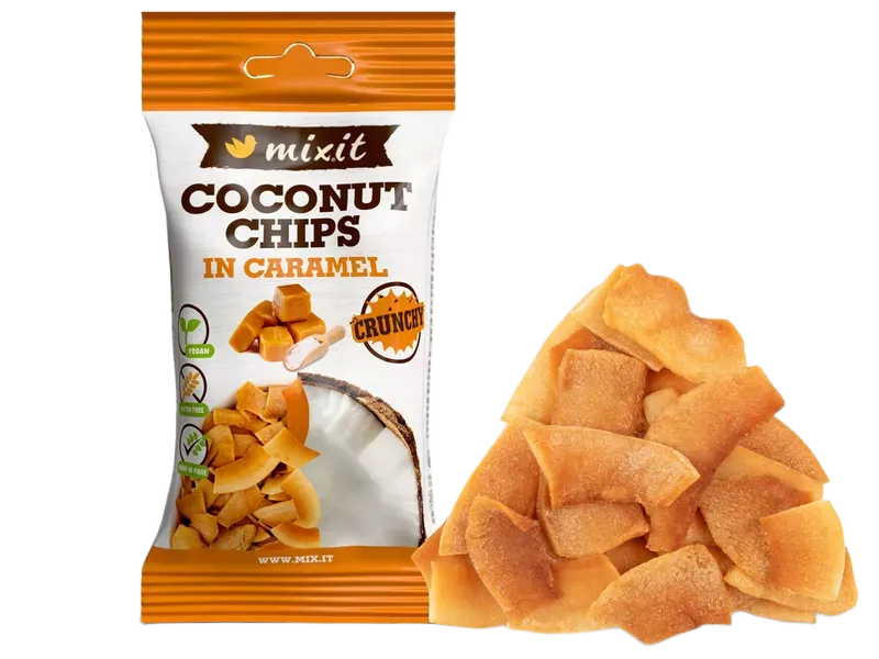 Mixit - Kokosové chipsy do kapsy - Karamel 45g