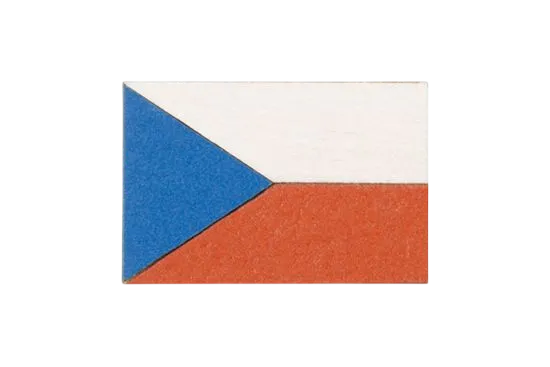 [Czech Flag Brooch - Dřevěná brož vlajka Česko] BeWooden - Dřevěná brož vlajka Česko