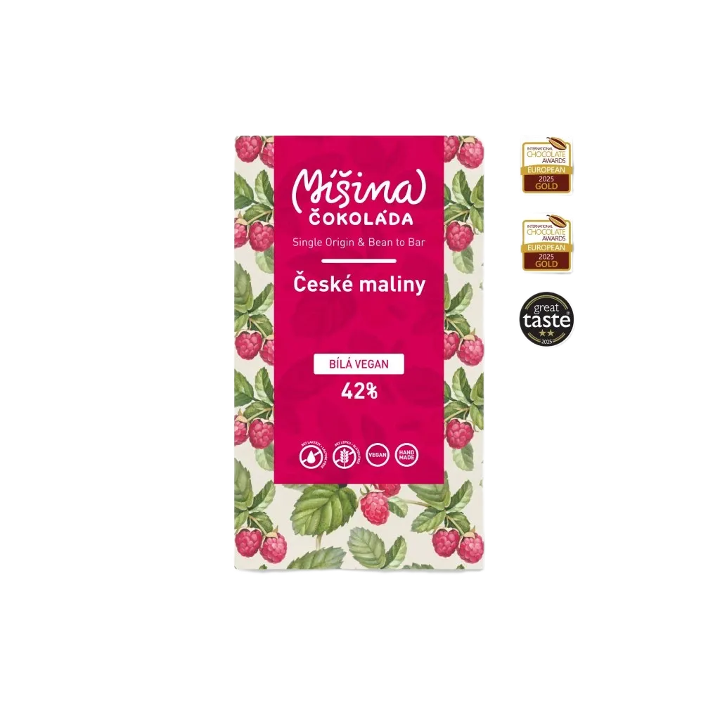 [1119] Míšina čokoláda - Veganská malinová čokoláda 42% 50g