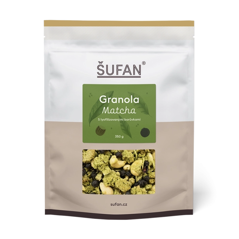[C 133] Šufan - Granola matcha s lyofilizovanými borůvkami 350g