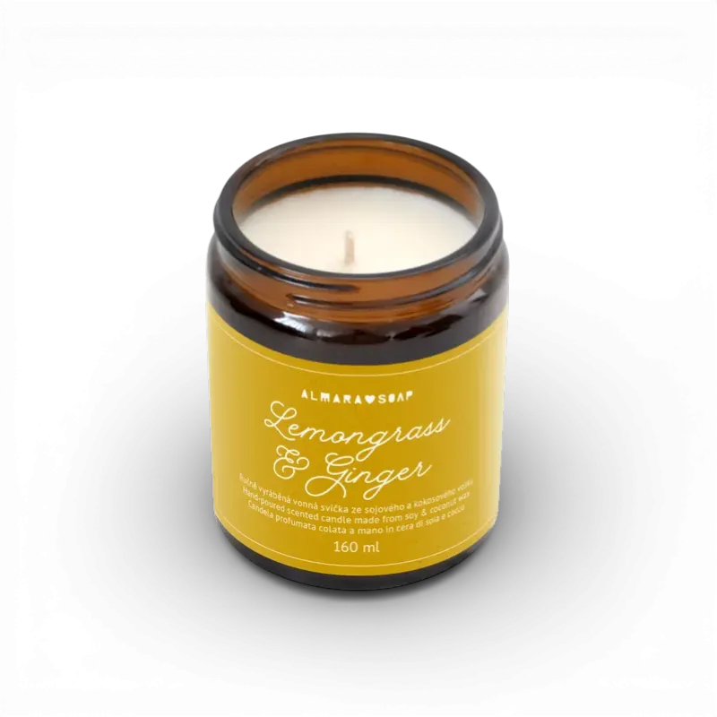 [AS-04CNDL-GINGER00CZ] Almara Soap - Vonná svíčka Lemongrass & Ginger 160ml