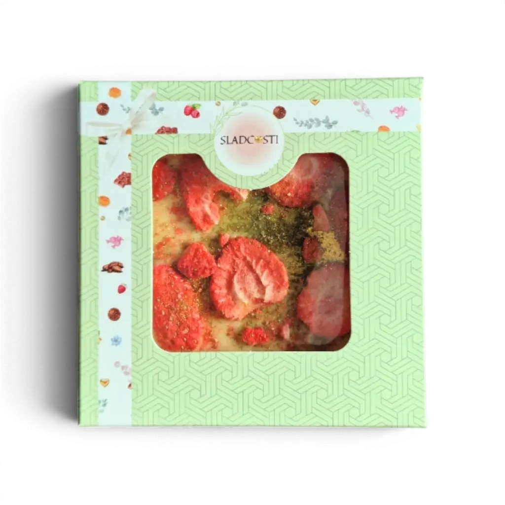 [P01656] SLADCOSTI - Bílá čokoláda matcha/jahoda 62g